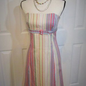 Robin Jordan | Striped Strapless Halter Dress